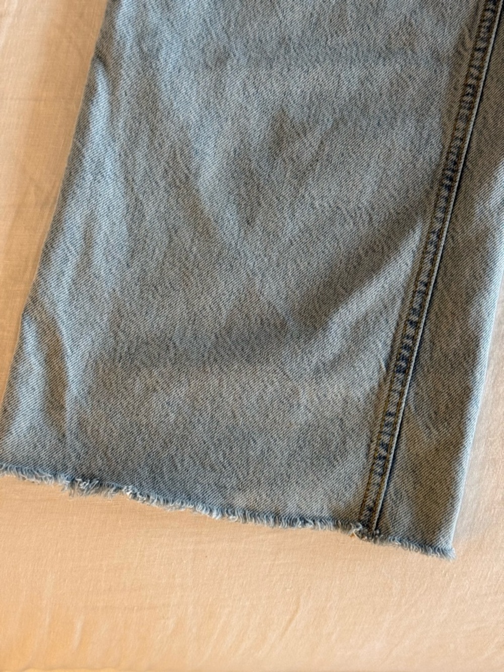 Zara The 90s Full Length Light Blue High-Rise Wide Leg Jeans size 12 - Picture 5 of 7